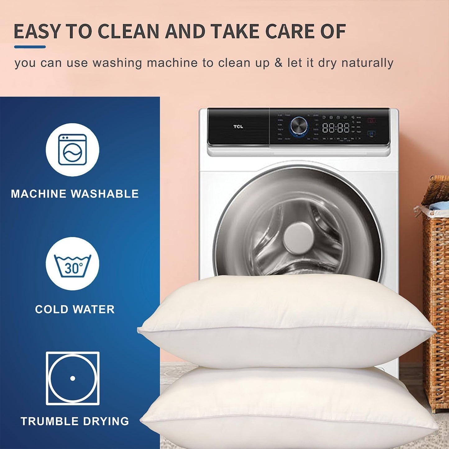 Bed Pillows for Sleeping Queen Size Set of 2 - Premium Soft Down Alternative Luxury Hotel Quality Queen Size Sleeping Bed Pillows for Back, Stomach or Side Sleepers Single Piping