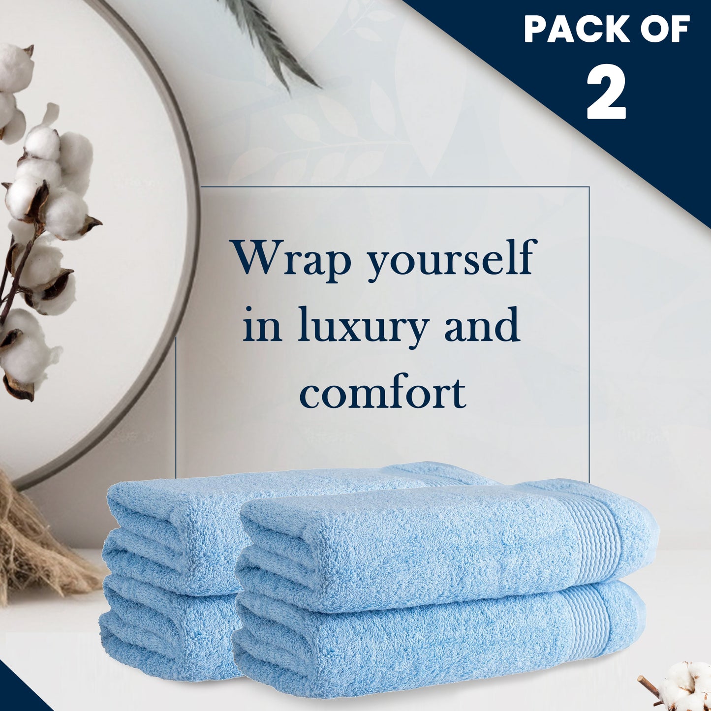 HALLEY Turkish Cotton Towels Super Soft Highly Absorbent 100% Cotton Towels for Bathroom and Kitchen (Bath/Hand/Washcloth)
