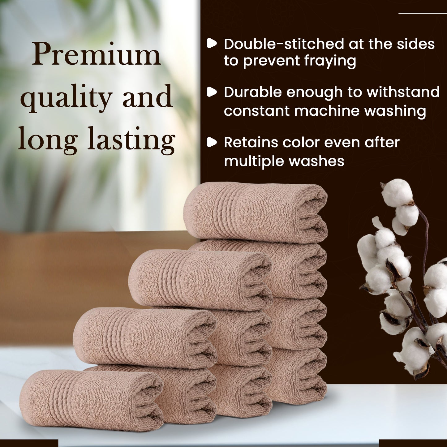 HALLEY Turkish Cotton Towels Super Soft Highly Absorbent 100% Cotton Towels for Bathroom and Kitchen (Bath/Hand/Washcloth)