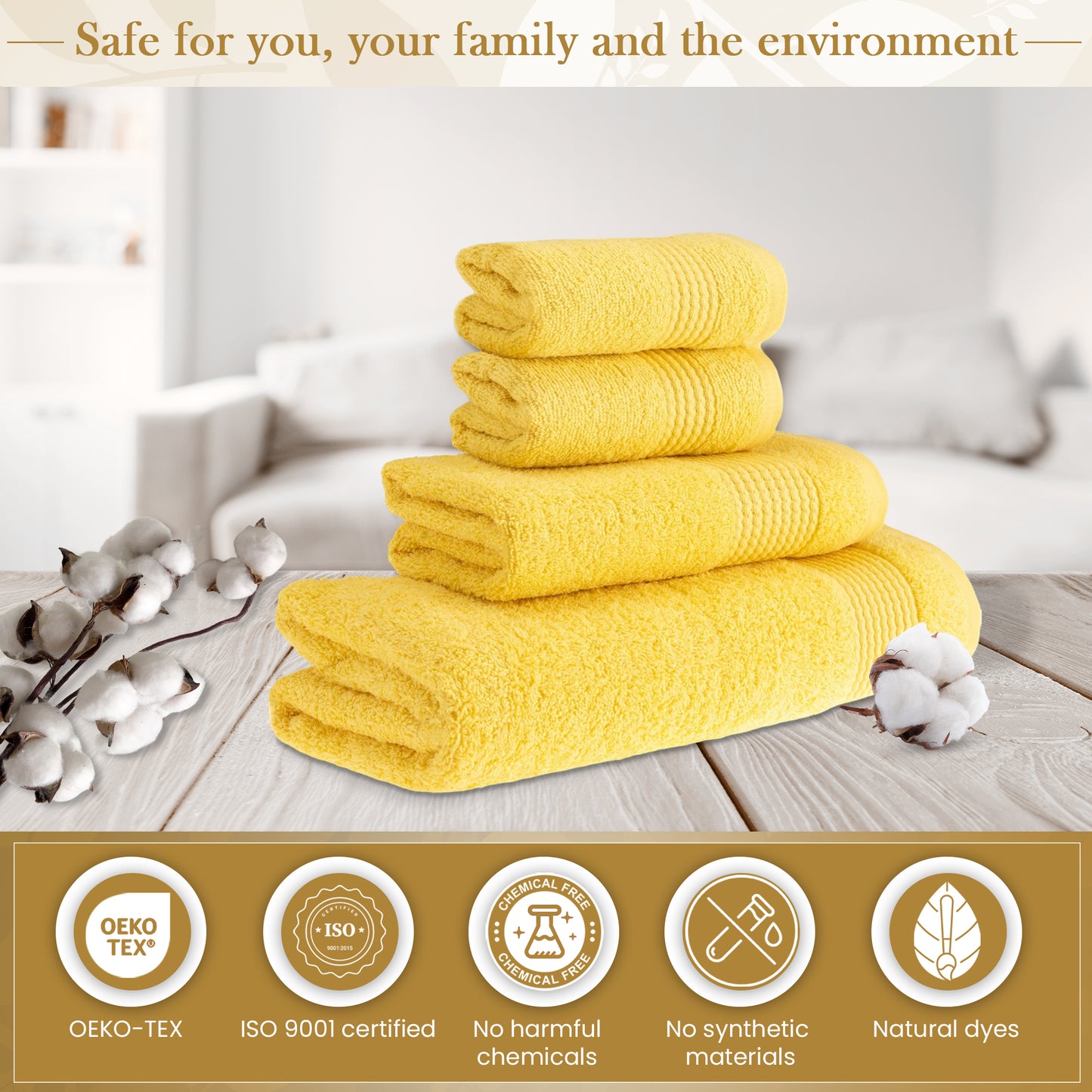 HALLEY Turkish Cotton Towels Super Soft Highly Absorbent 100% Cotton Towels for Bathroom and Kitchen (Bath/Hand/Washcloth)