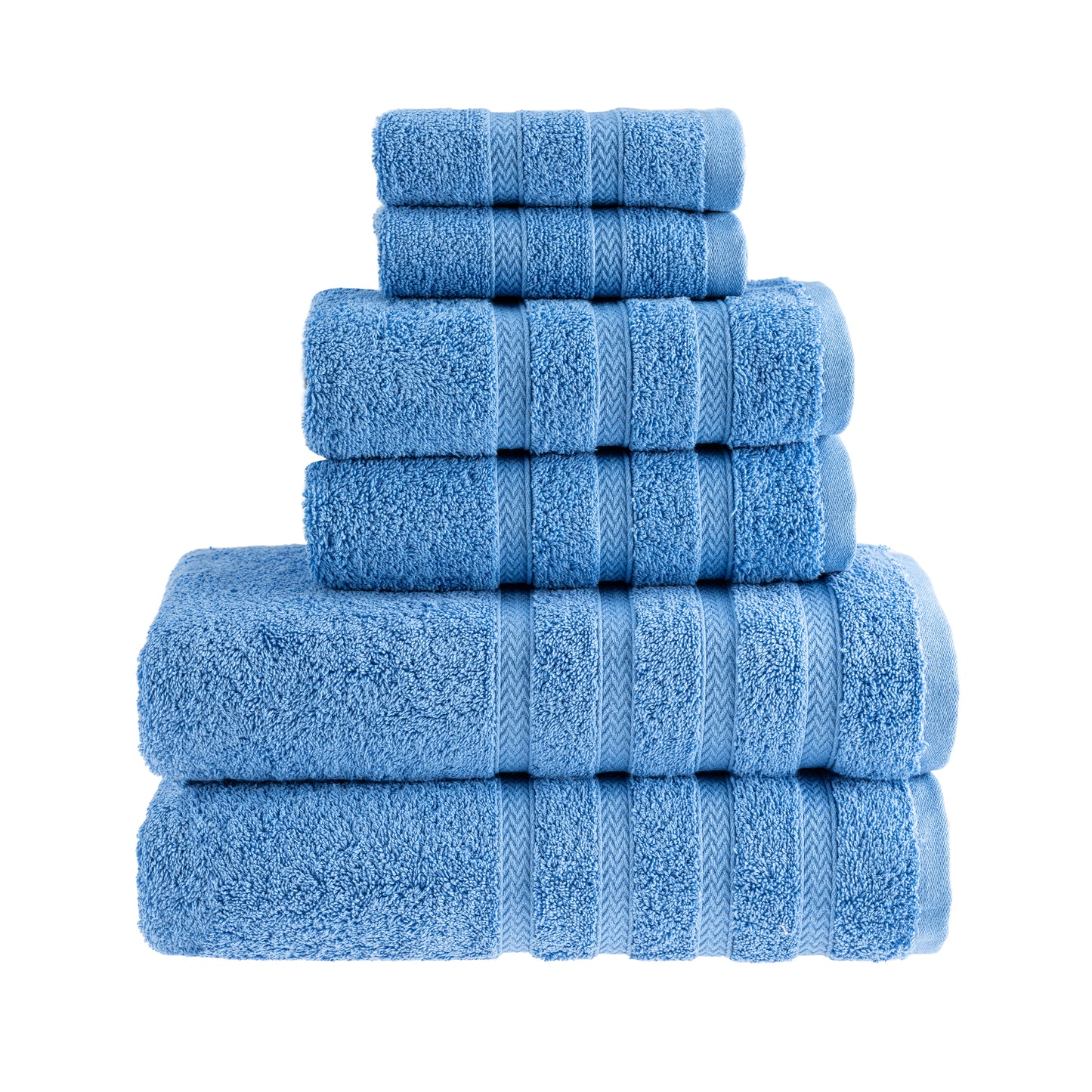 HALLEY Turkish Premium Bath Towels 650 GSM Highly Absorbent Super Soft 100% Cotton (6-Pack Bath/Hand/Washcloth)