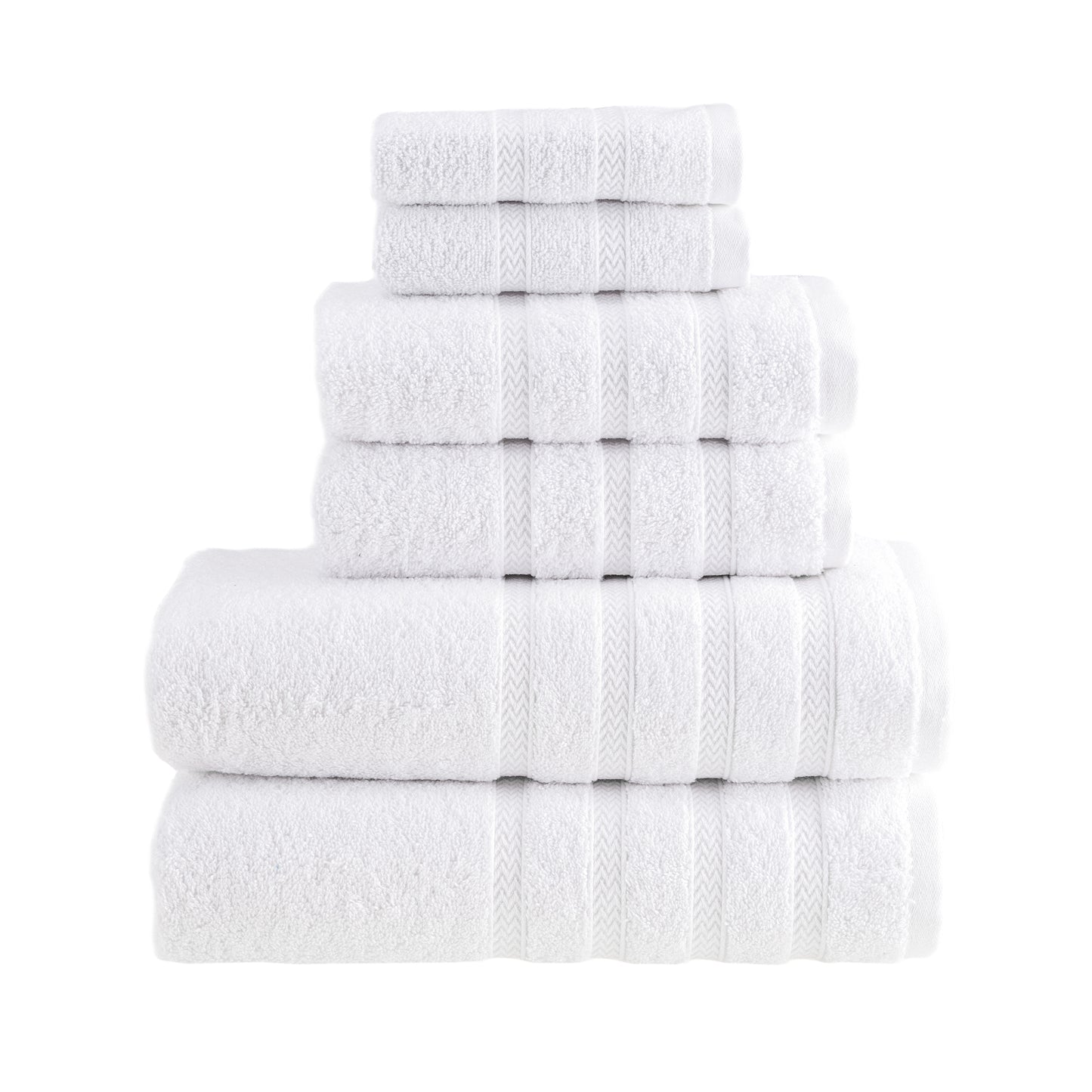 HALLEY Turkish Premium Bath Towels 650 GSM Highly Absorbent Super Soft 100% Cotton (6-Pack Bath/Hand/Washcloth)